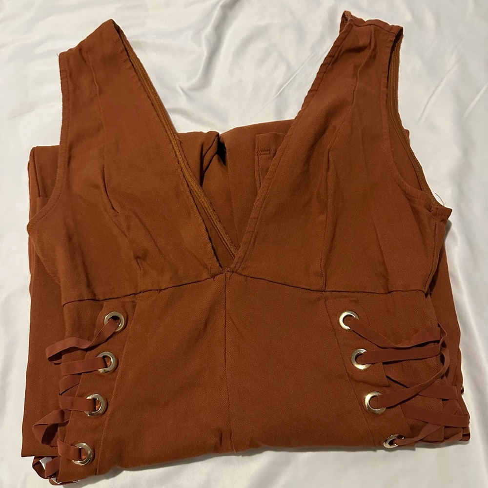 Women's Brown Sleeveless Top